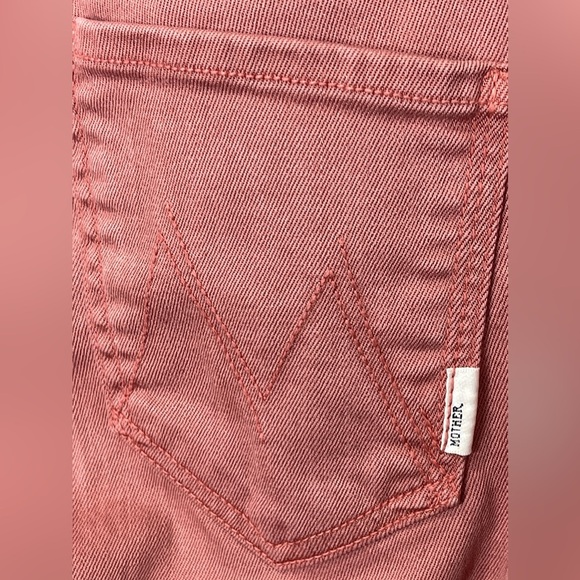 Mother The Looker Ankle Zip Made in the USA Salmon Pink - Picture 4 of 9